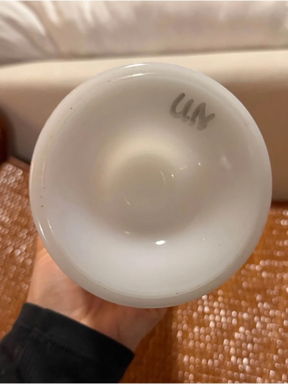Vintage Fenton Milk Glass Hobnail Vase – Scalloped Rim